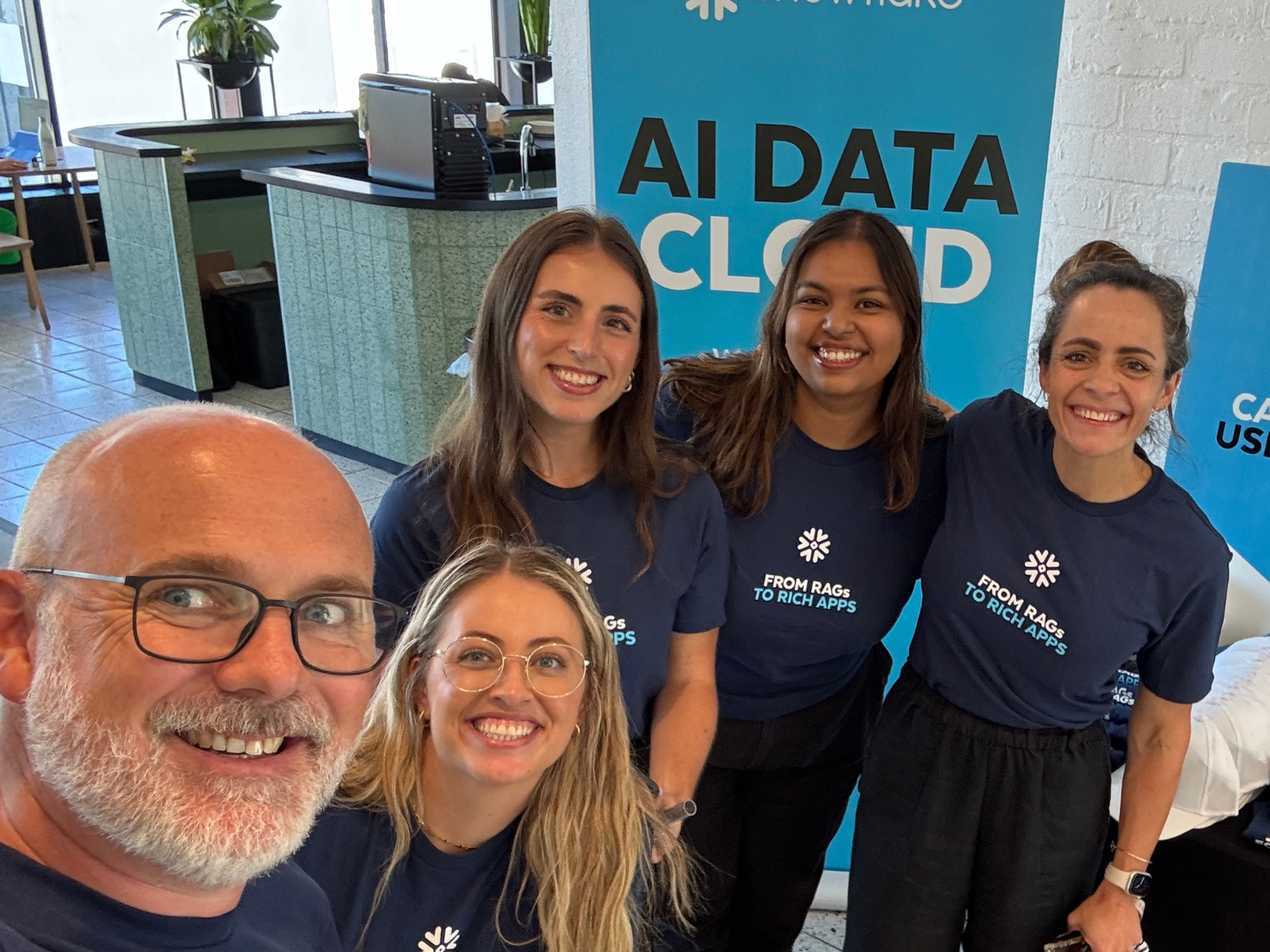 Datalab team networking at a Snowflake AI Data Cloud industry event